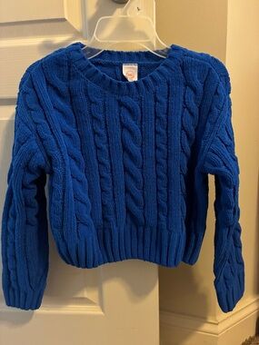 wonder nation Royal Blue Cable Knit Crewneck Sweater
